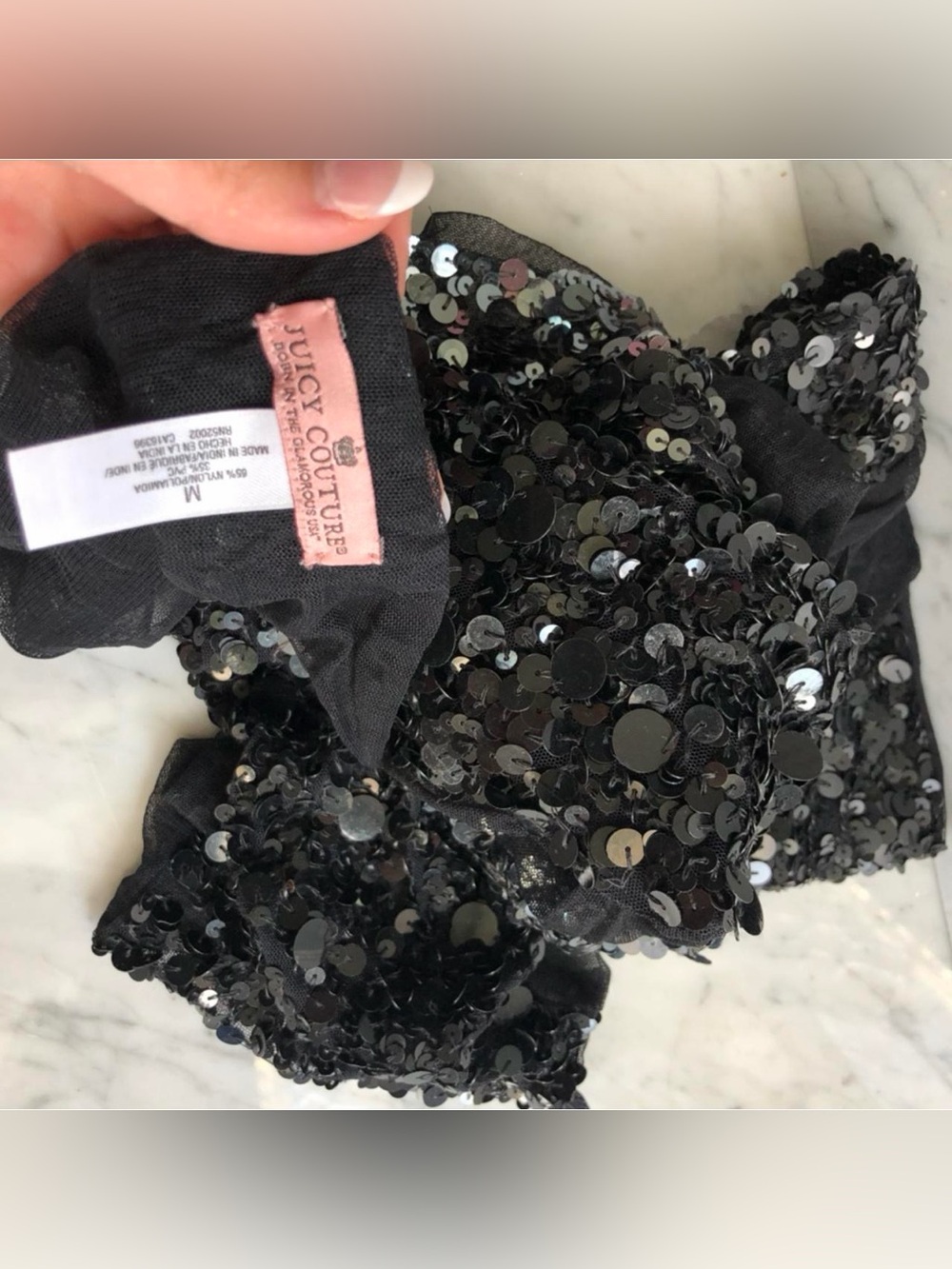 Vintage Y2K mcbling Juicy Couture sequins scarf